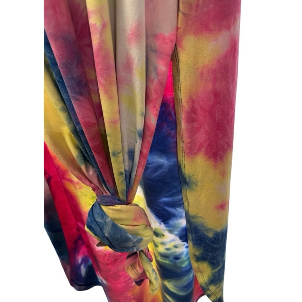 Born to Be Wild Tie Dye Sleeveless Stretchy Maxi Tank Dress Pockets Beach Boho M - Picture 3 of 5